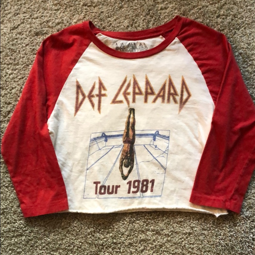 Retro Def Leppard tour crop top